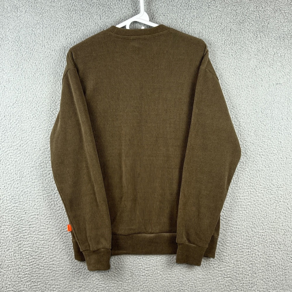 Negative Space Mens Small Olive Brown Ribbed Corduroy Crewneck Sweatshirt NWT - Picture 4 of 10
